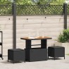 Ensemble de salle à manger pour jardin Noir polyrotin 528919528919