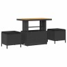 Ensemble de salle à manger pour jardin Noir polyrotin 528919528919