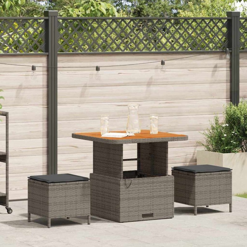 Ensemble de salle à manger pour jardin Gris polyrotin 528920528920