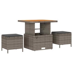 Ensemble de salle à manger pour jardin Gris polyrotin 528920528920
