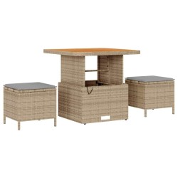 Ensemble de salle à manger pour jardin Beige polyrotin 528921528921