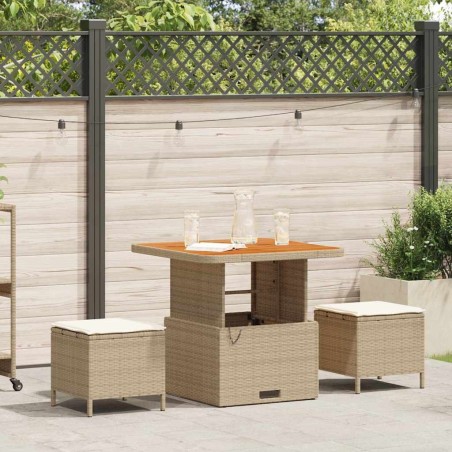 Ensemble de salle à manger pour jardin Beige polyrotin 528922528922