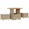Ensemble de salle à manger pour jardin Beige polyrotin 528922528922