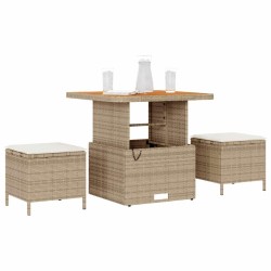 Ensemble de salle à manger pour jardin Beige polyrotin 528922528922