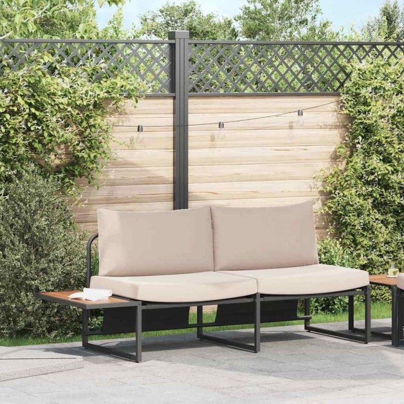 Canapé de jardin avec coussin Taupe 200,5 x 70 x 85,5 cm Acier 528923528923