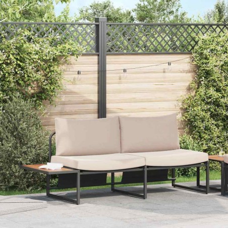 Canapé de jardin avec coussin Taupe 200,5 x 70 x 85,5 cm Acier 528923528923
