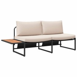 Canapé de jardin avec coussin Taupe 200,5 x 70 x 85,5 cm Acier 528923528923