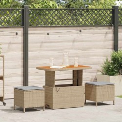 Ensemble de salle à manger pour jardin Beige polyrotin 528925528925