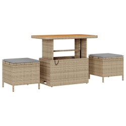 Ensemble de salle à manger pour jardin Beige polyrotin 528925528925