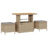Ensemble de salle à manger pour jardin Beige polyrotin 528925528925