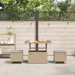 Ensemble de salle à manger pour jardin Beige polyrotin 528925528925