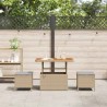 Ensemble de salle à manger pour jardin Beige polyrotin 528925528925