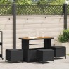 Ensemble de salle à manger pour jardin Noir polyrotin 528932528932