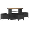 Ensemble de salle à manger pour jardin Noir polyrotin 528932528932