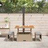 Ensemble de salle à manger pour jardin Beige polyrotin 528933528933