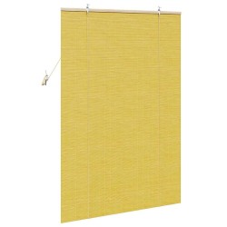 Store enrouleur avec des rideaux Jaune 120 x 160 cm Bambou 528935528935