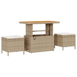 Ensemble de salle à manger pour jardin Beige polyrotin 528936528936
