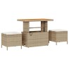 Ensemble de salle à manger pour jardin Beige polyrotin 528936528936