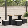 Ensemble de salle à manger pour jardin Noir polyrotin 528947528947
