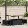 Ensemble de salle à manger pour jardin Noir polyrotin 528961528961