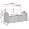Canapé de jardin avec coussin Marron 124 x 62 x 69cm polyrotin 528965528965