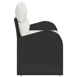 Canapé de jardin avec coussin Noir 124 x 62 x 69cm polyrotin 528966528966