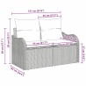 Canapé de jardin avec coussin Marron 121 x 62 x 69cm polyrotin 528967528967