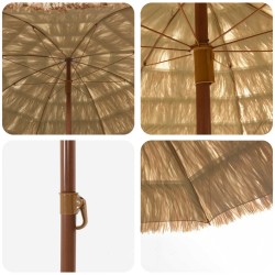 Parasol de plage Naturel 255 x 255 x 255 cm Polyester et Acier 528969528969