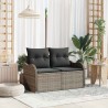 Canapé de jardin avec coussin Gris 121 x 62 x 69cm polyrotin 528976528976