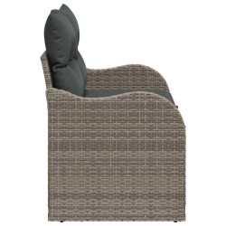 Canapé de jardin avec coussin Gris 121 x 62 x 69cm polyrotin 528976528976