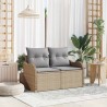 Canapé de jardin avec coussin Beige 121 x 62 x 69cm polyrotin 528977528977
