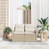 Canapé de jardin avec coussin Beige 124 x 62 x 69cm polyrotin 528979528979