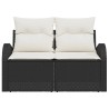 Canapé de jardin avec coussin Noir 124 x 62 x 69cm polyrotin 528982528982