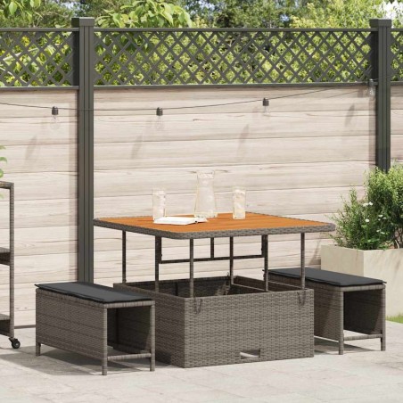 Ensemble de salle à manger pour jardin Gris polyrotin 528995528995