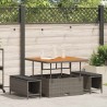 Ensemble de salle à manger pour jardin Gris polyrotin 528995528995
