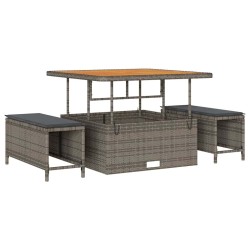 Ensemble de salle à manger pour jardin Gris polyrotin 528995528995