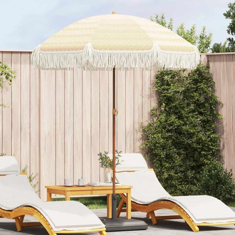 Parasol de plage Jaune et blanc 160 x 160 x 196 cm 528999528999