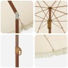 Parasol de plage Jaune et blanc 160 x 160 x 196 cm 528999528999