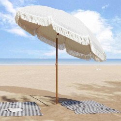 Parasol de plage Gris et blanc 205 x 205 x 210 cm 529000529000