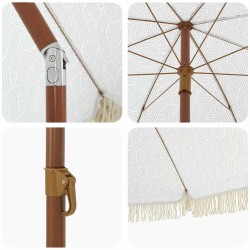 Parasol de plage Gris et blanc 205 x 205 x 210 cm 529000529000