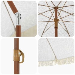 Parasol de plage Gris et blanc 160 x 160 x 196 cm 529001529001