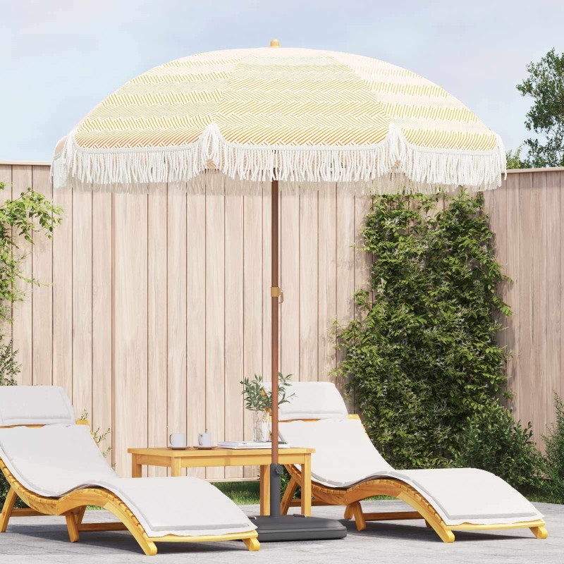 Parasol de plage Jaune et blanc 205 x 205 x 210 cm 529002529002