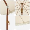 Parasol de plage Jaune et blanc 205 x 205 x 210 cm 529002529002