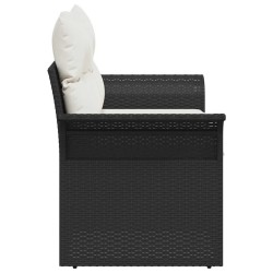 Canapé de jardin avec coussin Noir 141 x 62 x 69 cm polyrotin 529005529005