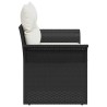 Canapé de jardin avec coussin Noir 141 x 62 x 69 cm polyrotin 529005529005