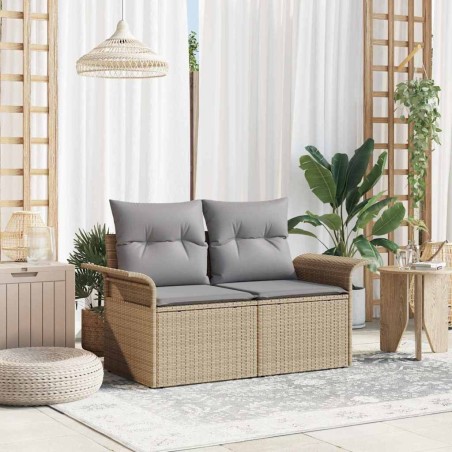 Canapé de jardin avec coussin Beige 141 x 62 x 69 cm polyrotin 529008529008