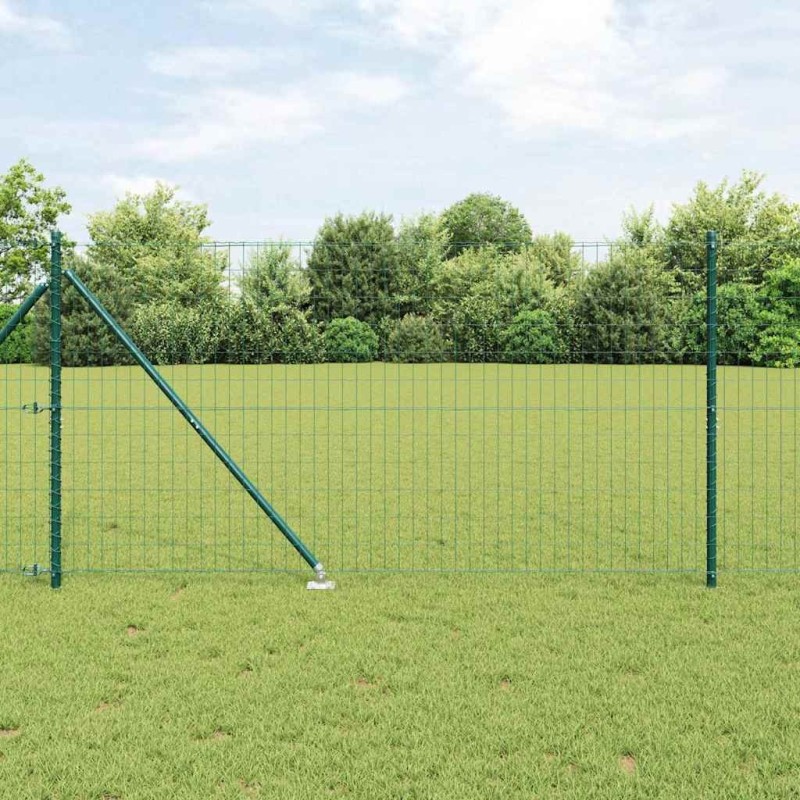 Clôture avec poteau Vert 1,2 x 10 m Acier et PVC 529010529010