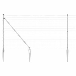 Clôture avec poteau Argenté 1 x 25 m Acier 529011529011