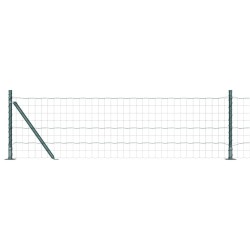 Clôture avec poteau Vert 0,4 x 25 m Acier et PVC 529017529017