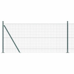 Clôture avec poteau Vert 0,8 x 10 m Acier et PVC 529021529021